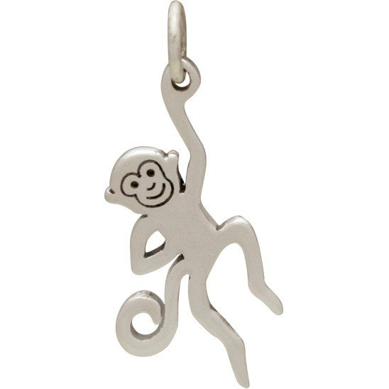 Sterling Silver Flat Plate Monkey Charm 25.5x9.4mm - 1pc – Plazko