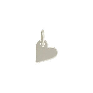 Small Tilted Heart Charm Sterling Silver 10x7mm - 1 pc – Plazko