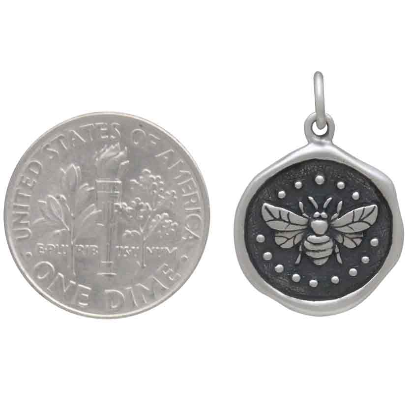 Tiny Honey Bee Charm - Bronze - Left Side