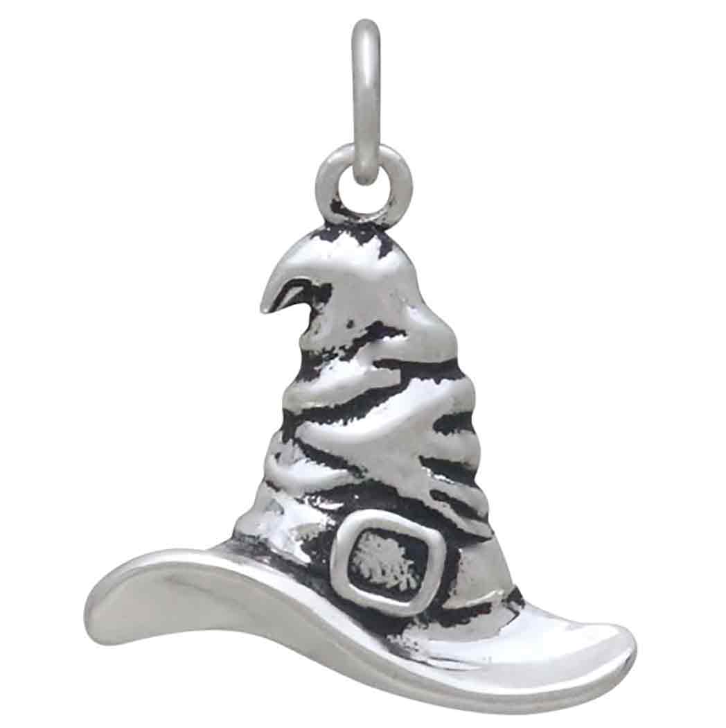 4, 20 Or 50 Bulk Silver Witch Hat Charms, Wizard Charm, With Pumpkin,  Halloween