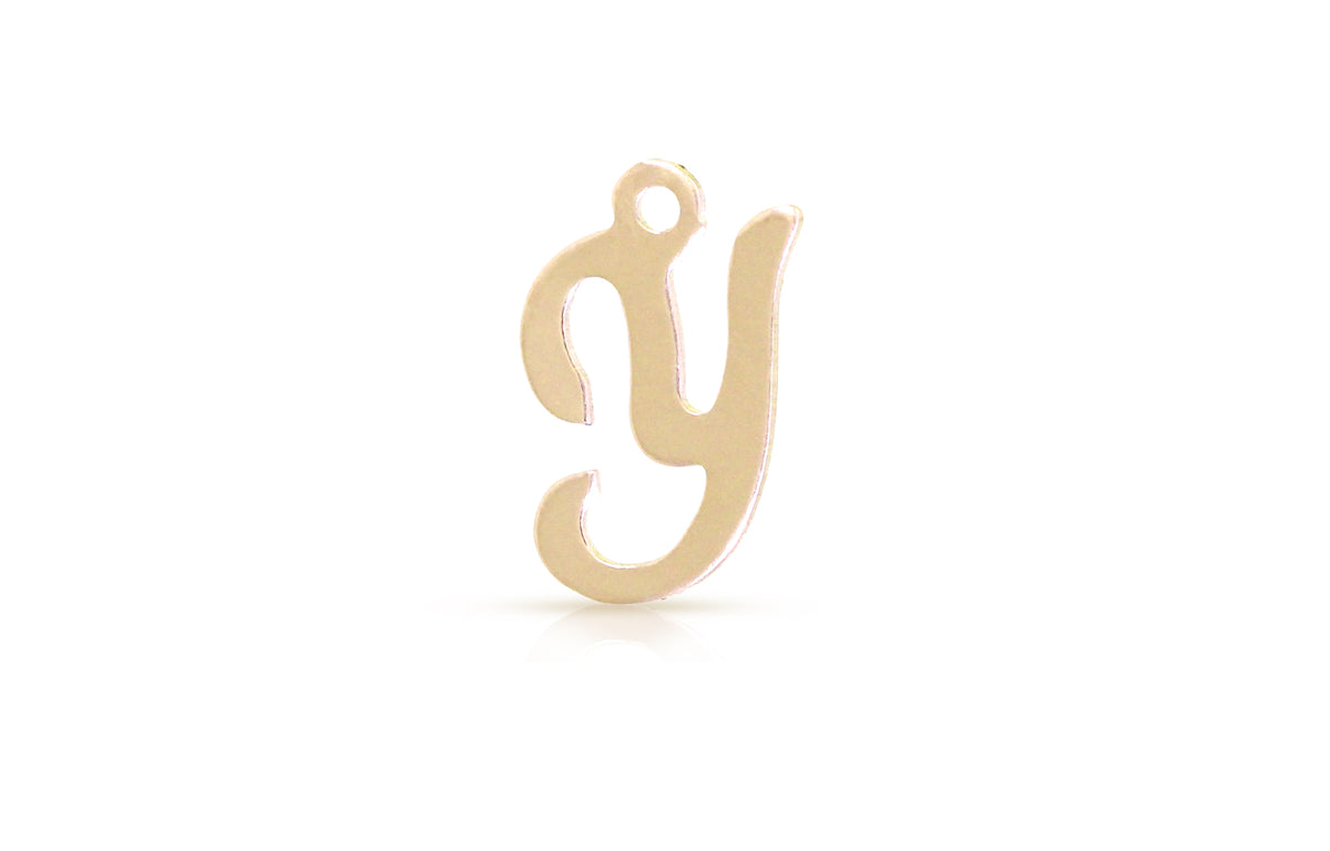 Sterling Silver Script Letter Charm L, 24 Gauge