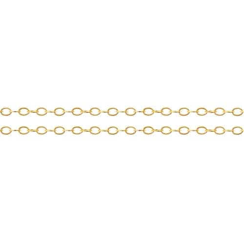 14Kt Gold Filled 2.2x1.6mm Flat Cable Chain - 20 Feet