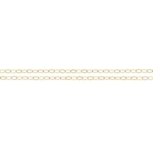 14kt Gold Filled 2x1.5mm Flat Cable Chain - 100 Feet