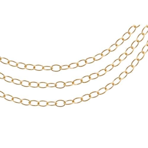 14Kt Gold Filled 4x3mm Cable Chain - 20 Feet Spool
