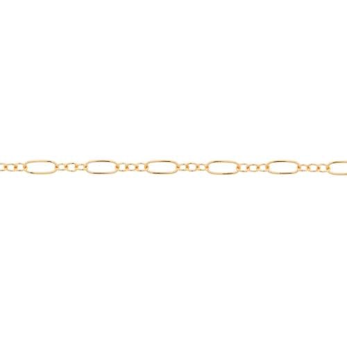 14KT Gold Filled 5x2.6mm Oval Long and Short Cable Chain - 20 Feet