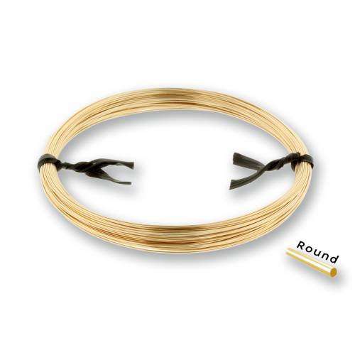 14Kt Gold Filled Half-Hard 20 Gauge Round Wire - 1 ozt/pk