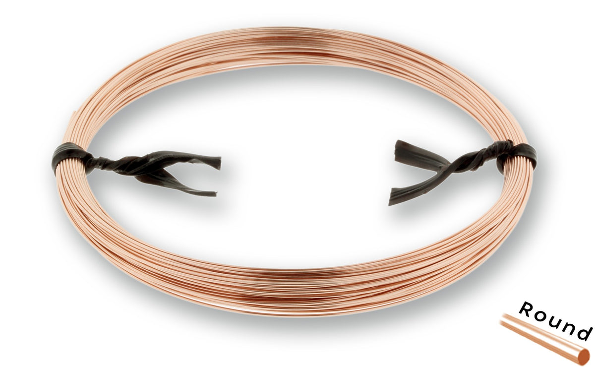 28 Gauge Rose Gold Filled Round Half Hard or Dead Soft Wire - Beadspoint