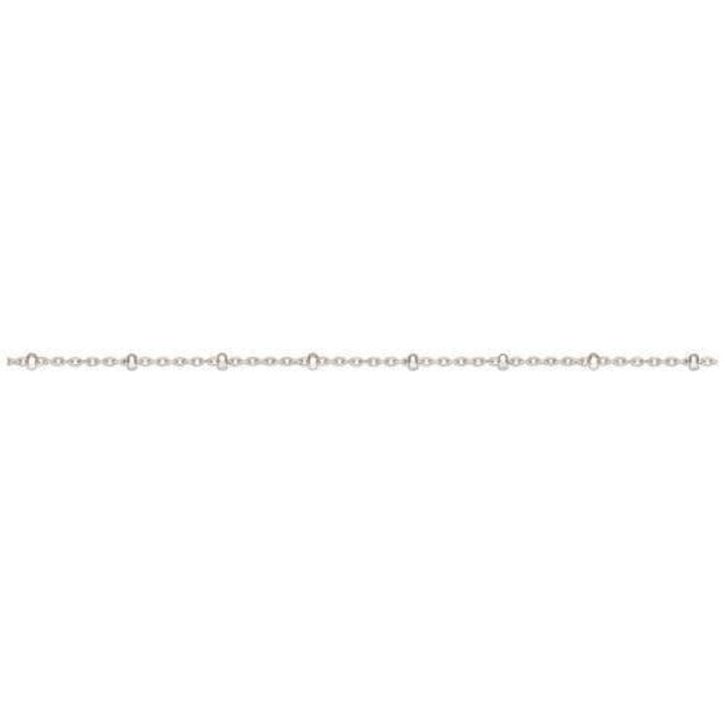 Sterling Silver 1.4x1mm Satellite Chain with Silver Bead -100ft