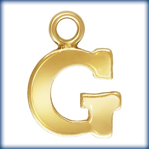 14kt Gold Filled Block Letter 'G' Charm (0.5mm Thick) - 1pc