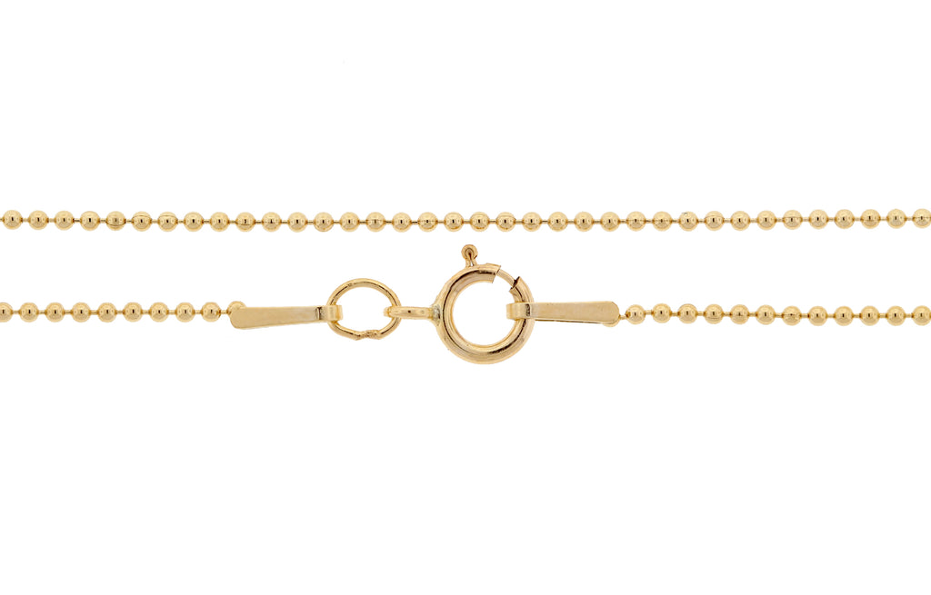 14Kt Gold Filled 1mm 30" Ball Chain With Spring Ring Clasp - 1pc