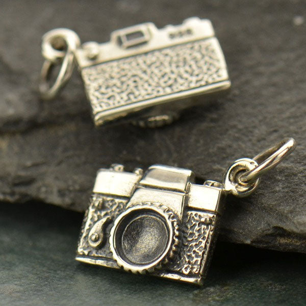 Sterling Silver Camera Charm - Hobby Charms 18x12mm - 1pc
