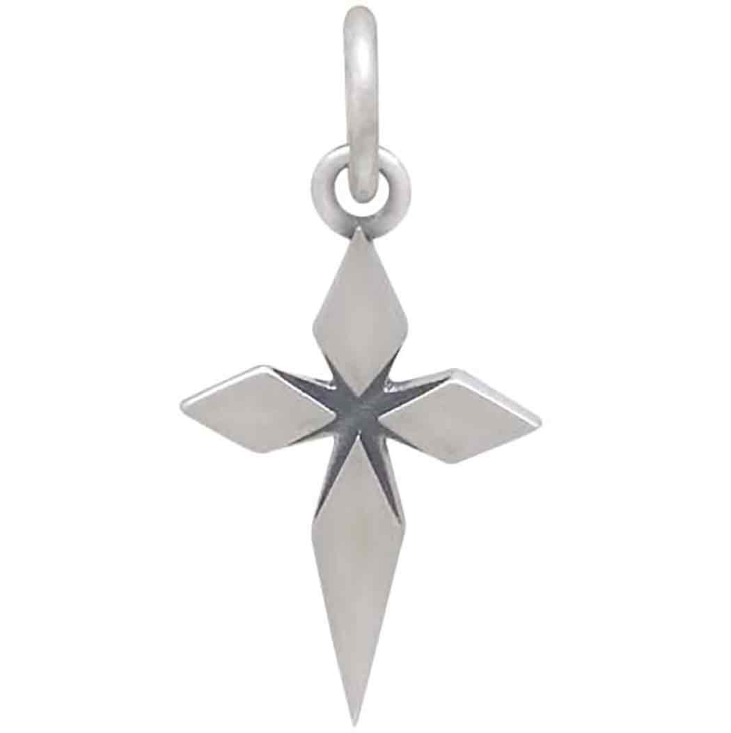 10 Flat Silver Star Charm Pendant by TIJC SP0117