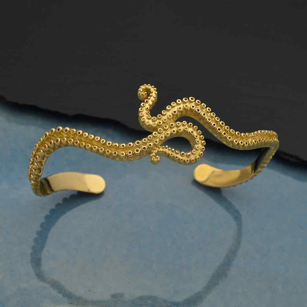 Bronze Octopus Tentacle Cuff Bracelet - 1pc