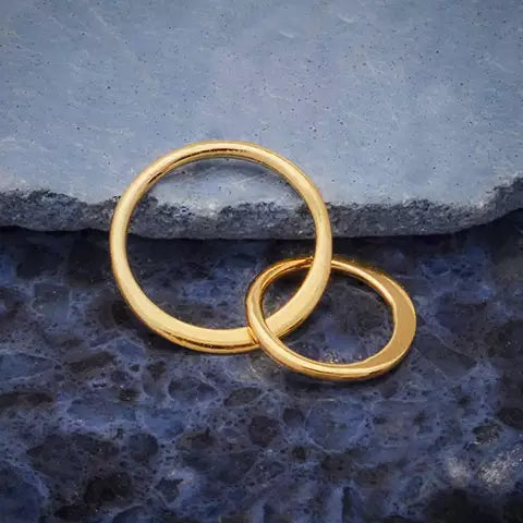 14K Shiny Gold Plated Two Circle of Life Link 19x12mm - 1pc