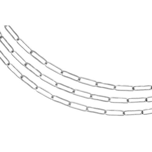 Flat Elongated Cable Chain Sterling Silver 5.2x2mm - 20 ft