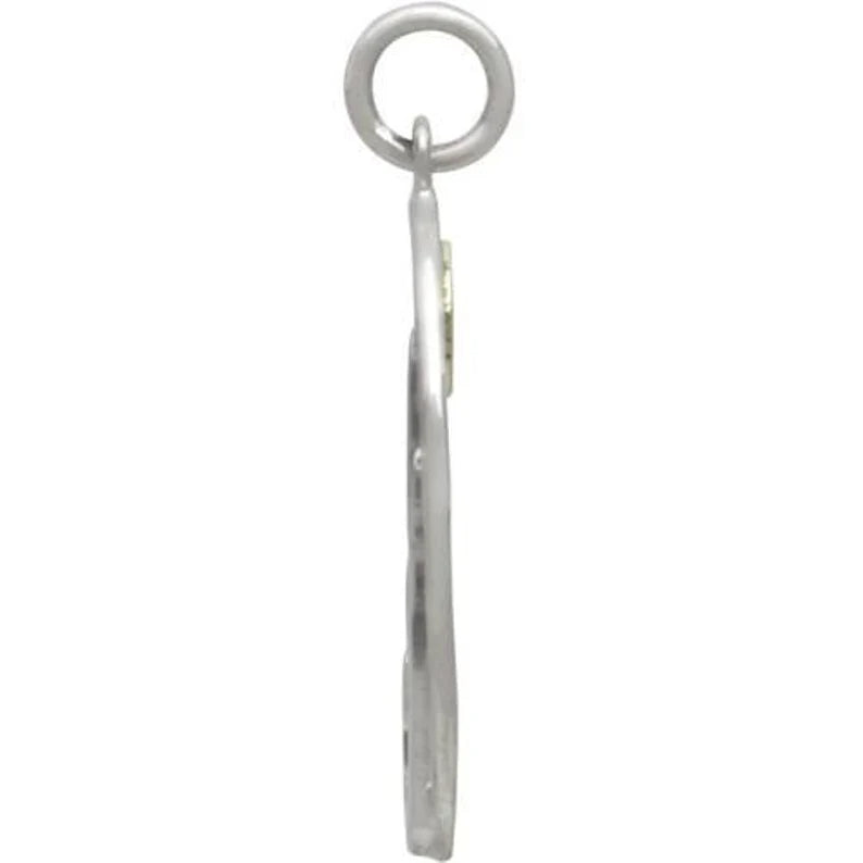 Ovaler Kaktus-und-Sonne-Anhänger Sterling Silber Bronze 27x15mm