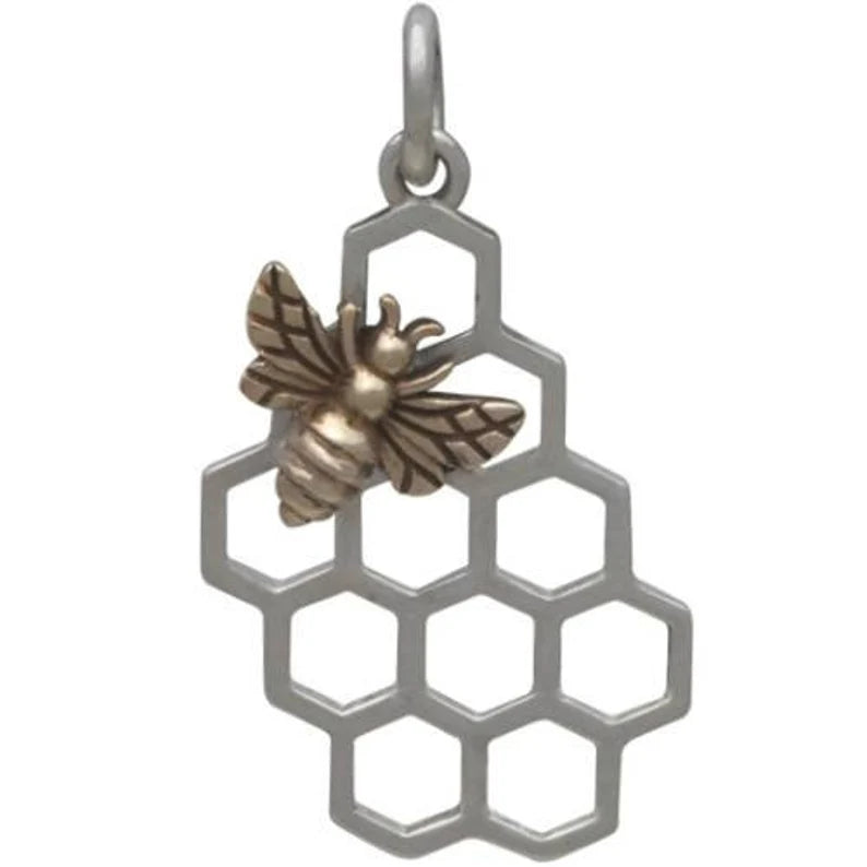 Tiny Honey Bee Charm - Bronze - Left Side