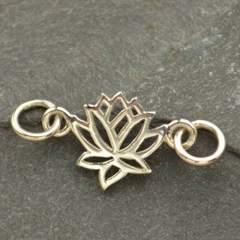 Sterling Silver Lotus Link 21x9.5mm - 1pc