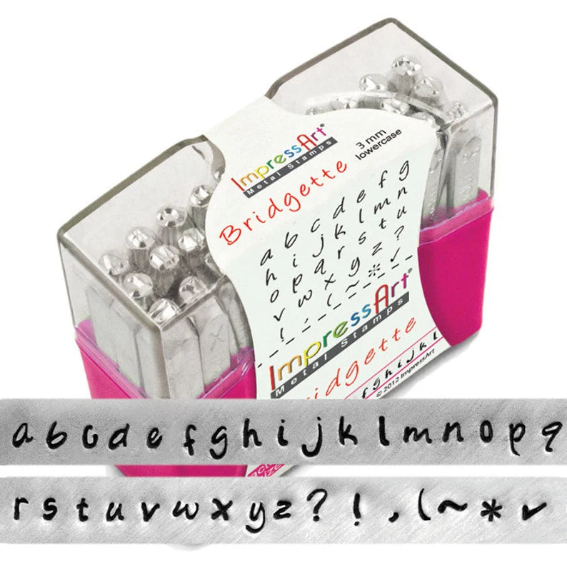 ImpressArt Basic Bridgette Typeface Lowercase Letters Metal Stamps Set, 3mm  