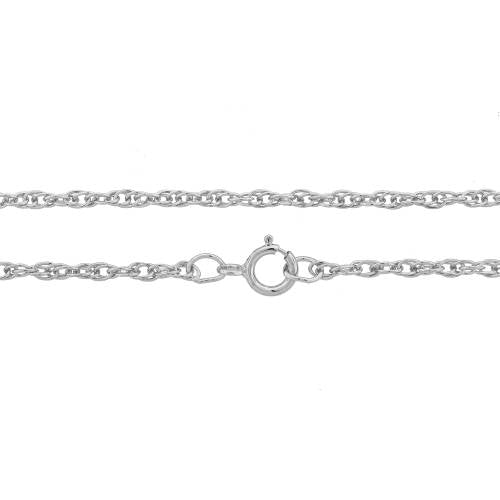 Rope Chain Sterling Silver 1.4mm 18" W/ Spring Ring - 1pc