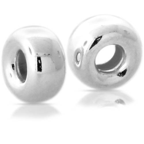 Sterling Silver 3.2mm Roundel 1.3mm Hole - 50pcs/pk