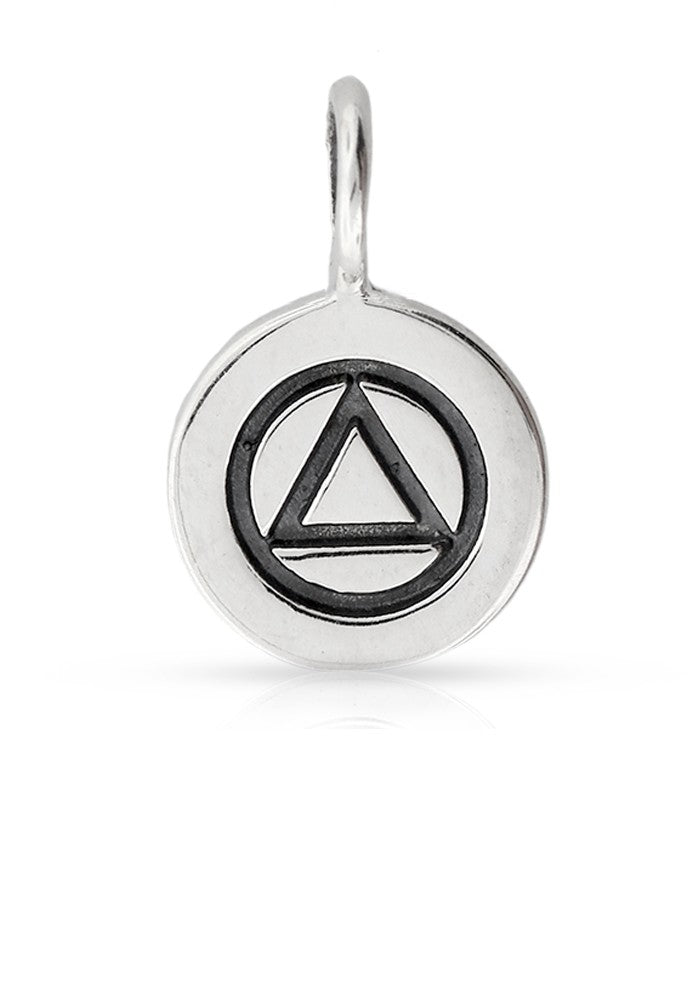 Sterling Silver Alcoholics Anonymous Charm 13x8mm - 1pc