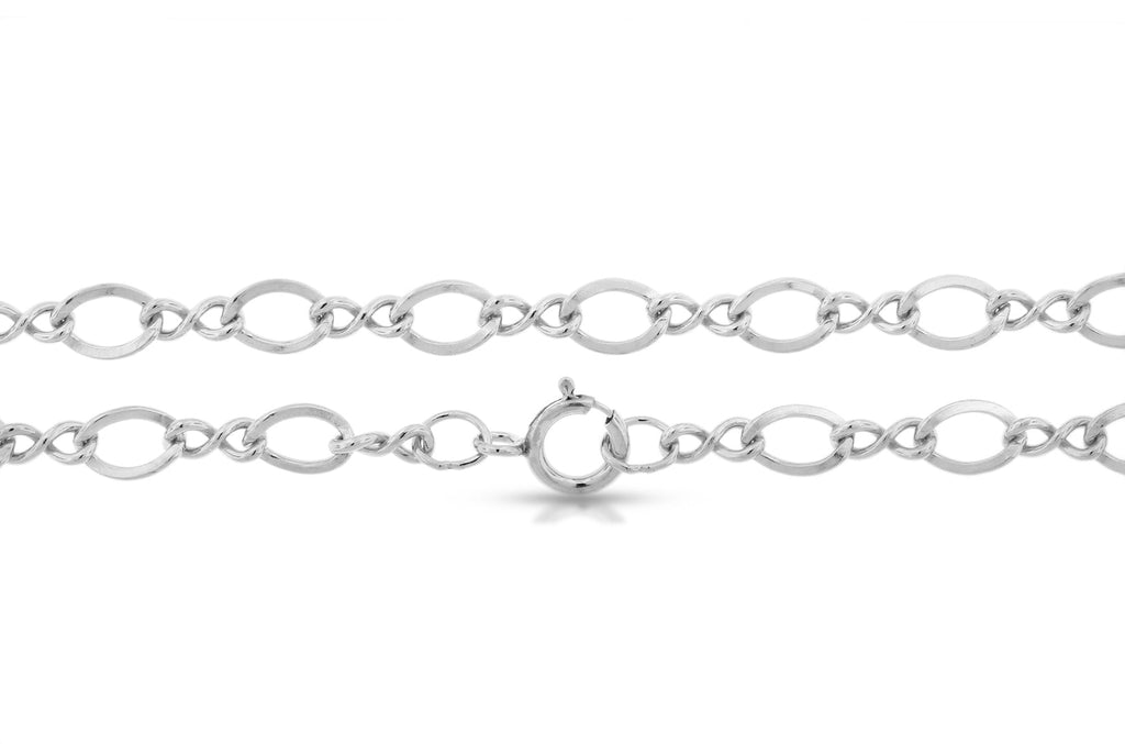 Sterling Silver Figure Eight Chain 5.4x3.4mm 24" W/Spring Ring Clasp - 1pc