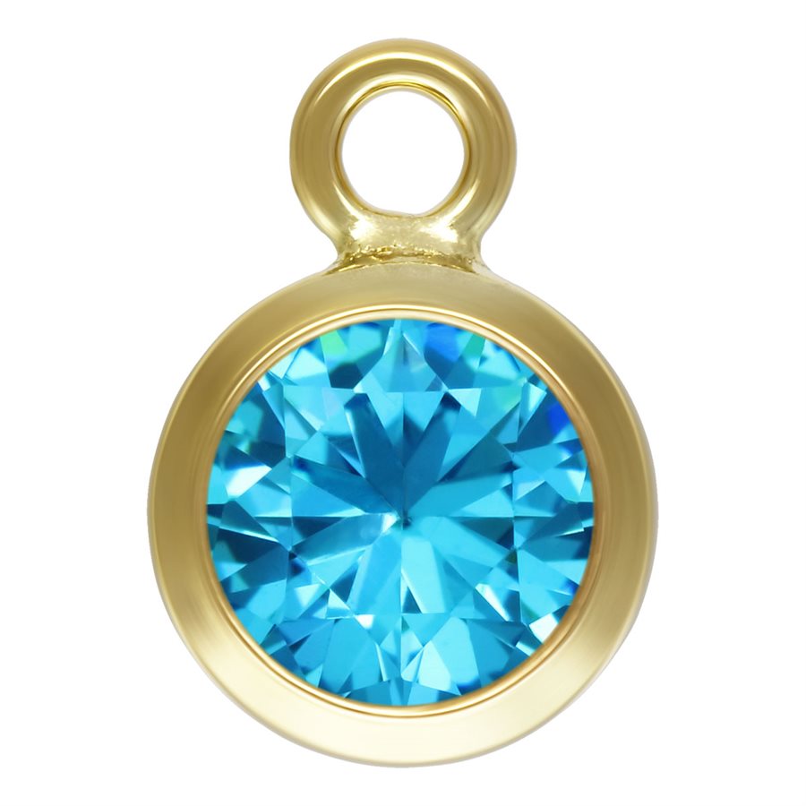 14Kt Gold gefüllt 4mm blau Zirkon AAA CZ Lünette Tropfen - 1Stk