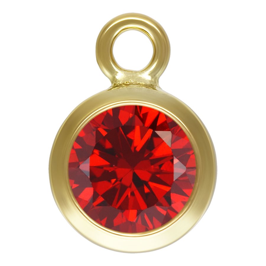 14Kt Gold Filled 4mm Garnet January Birthstone CZ AAA Bezel Drop - 1pc