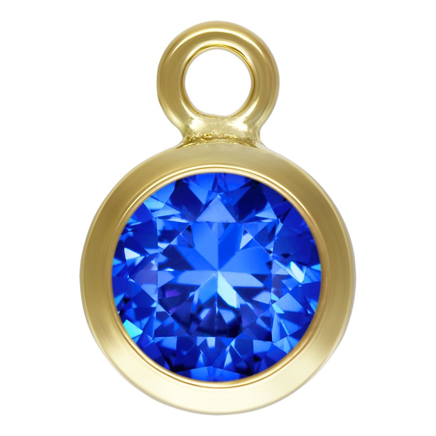 14Kt Gold gefüllt 4mm Aqua Blau AAA CZ Lünette Tropfen - 1pc