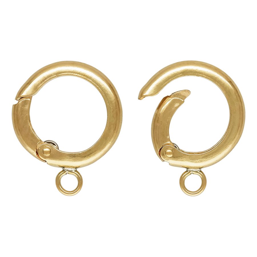14Kt Gold Filled 10.0mm Push Gate Clasp w / Ring - 1Pc