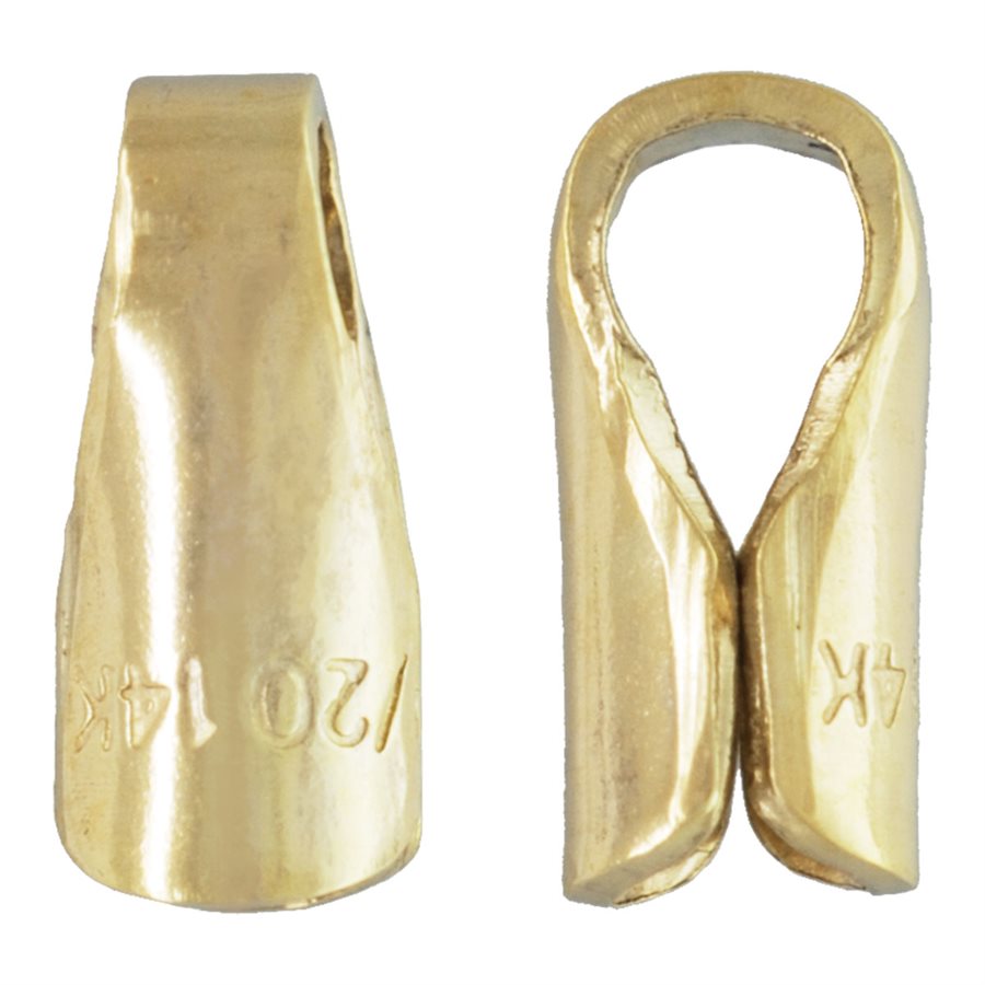 Tapa de extremo de 45 x 2,5 mm rellena de oro de 14 kt con anillo (diámetro interior de 1,5 mm) - 20 piezas/paquete