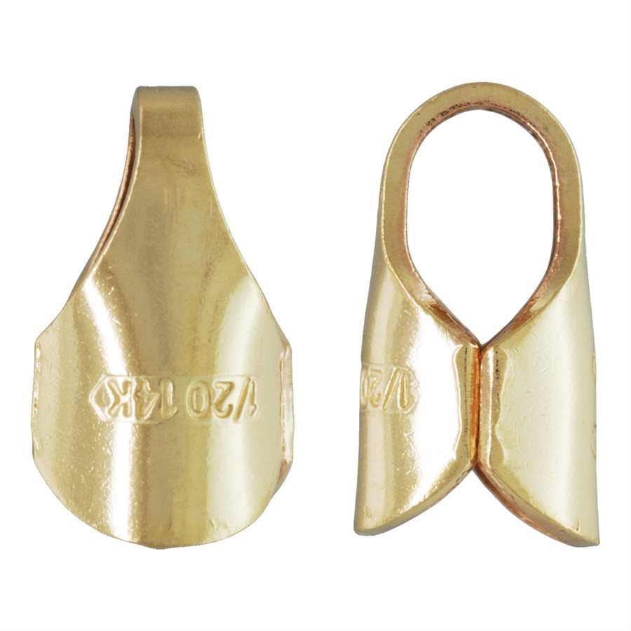 Tapa de extremo de 7 x 3,6 mm rellena de oro de 14 kt con anillo (diámetro interior de 3 mm) - 10 piezas/paquete