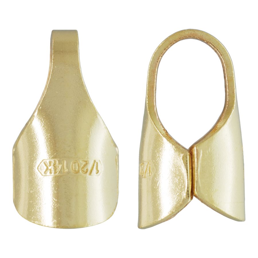 14Kt Gold Filled 9x4.3mm End Cap W/ Ring (4mm ID) - 10pcs/pack