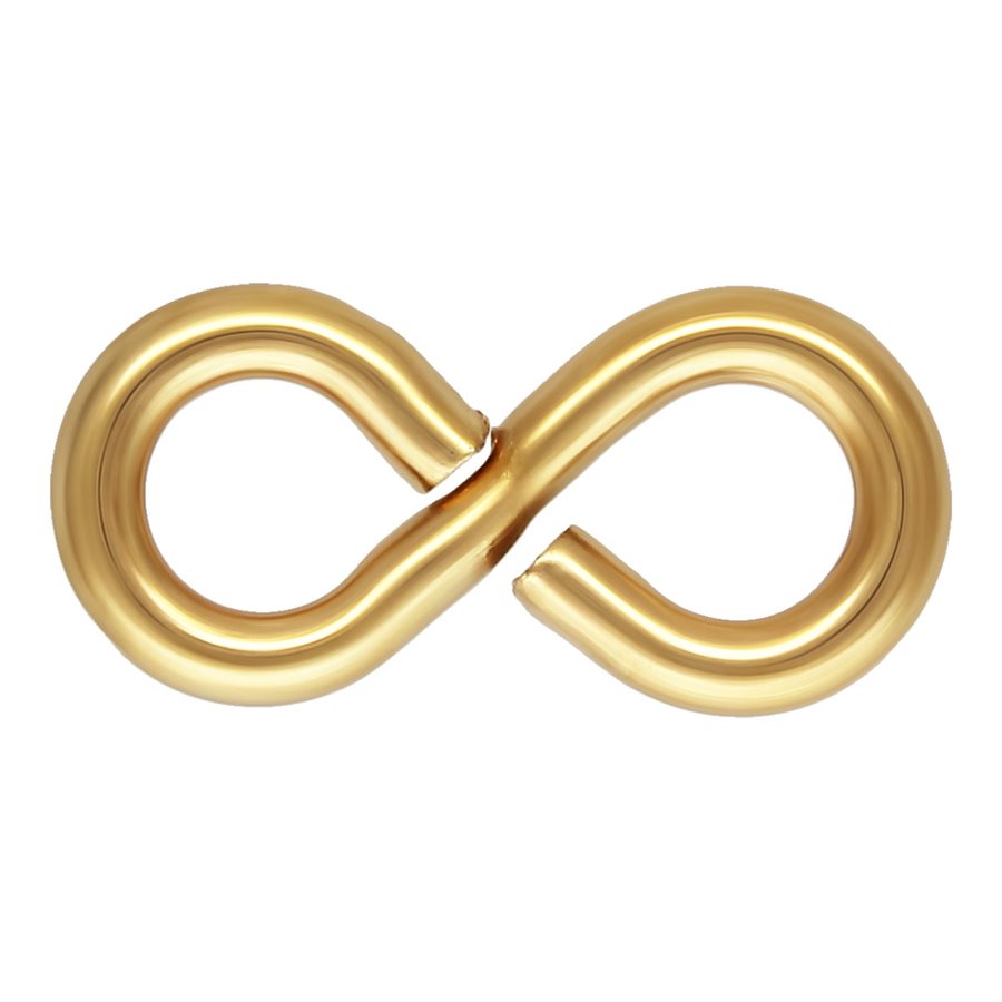 Ojo en forma de 8 de calibre 18 bañado en oro de 14 kt, 9 x 4,25 mm (10 unidades por paquete)