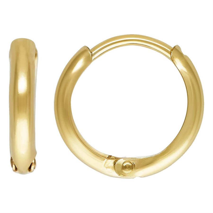 14Kt Gold Filled 10.0mm Round Huggie Hoop Earring - 1pr