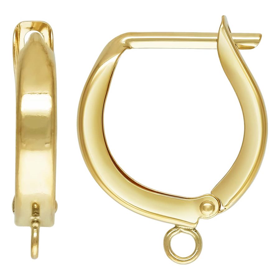 14Kt Gold Filled 12.0mm Horseshoe Huggie Earring w / Closed Ring - 1Pr