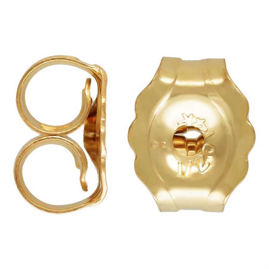 Parte trasera de pendiente Light bañada en oro de 14 quilates de 3,8 x 4,6 mm - 10 pares 