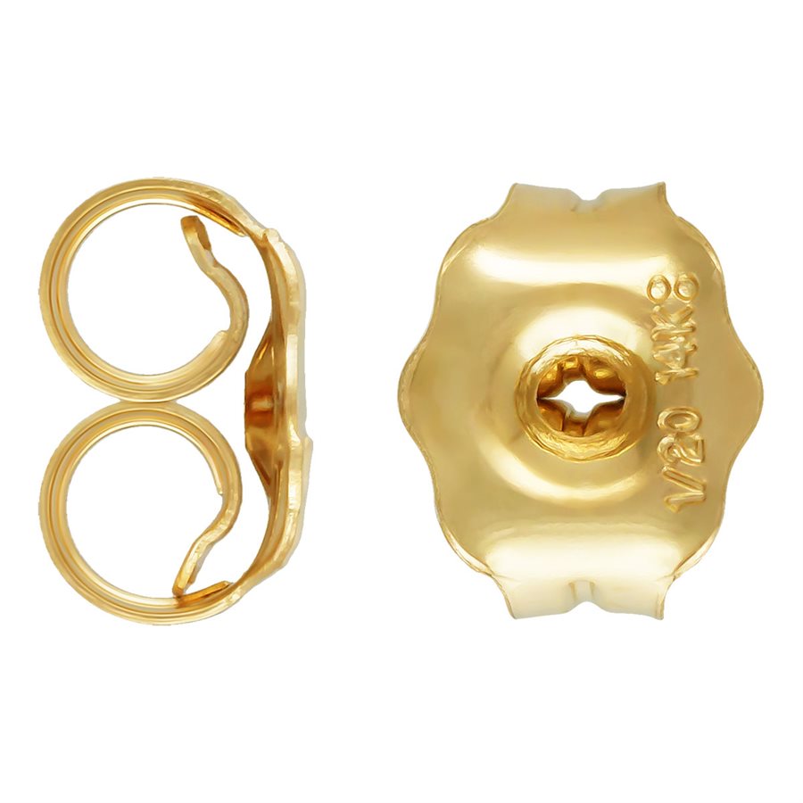 Tuercas para la parte posterior de los pendientes rellenas de oro de 14 kt, 4,3 x 5,1 mm, 10 pares 