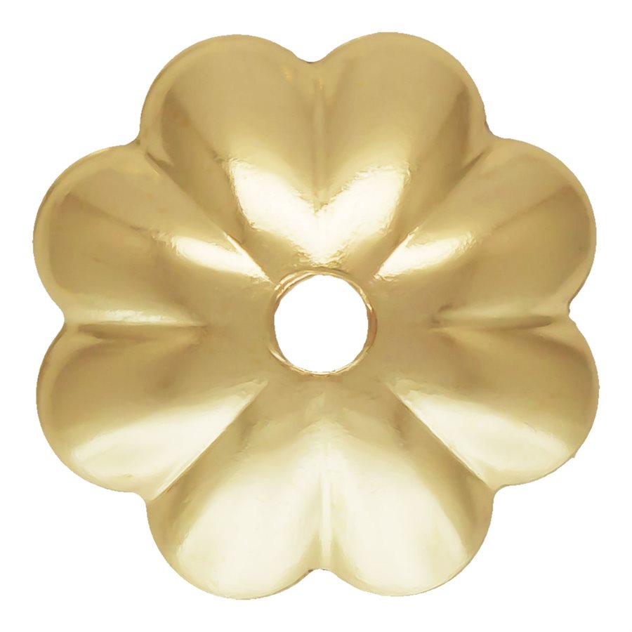 14Kt Gold Filled 6mm Flower Bead Cap 1mm Hole - 20pcs/pack