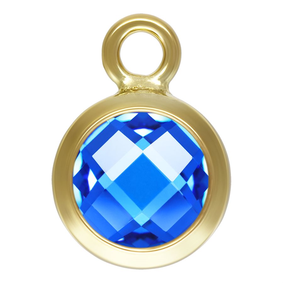 March Birthstone 14Kt Gold Filled 4mm Sapphire 3A CZ Blue Drop - 2pcs/pack