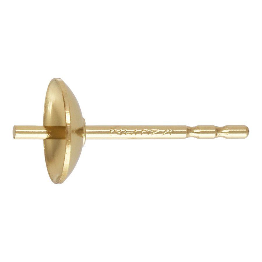 14Kt Gold Filled 5.0mm Pearl Cup w / DN Post - 5prs
