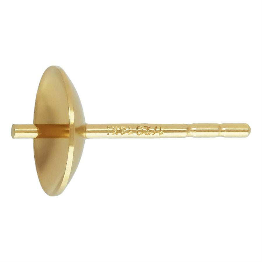 14Kt Gold Filled 6.0mm Pearl Cup w / DN Post - 5prs