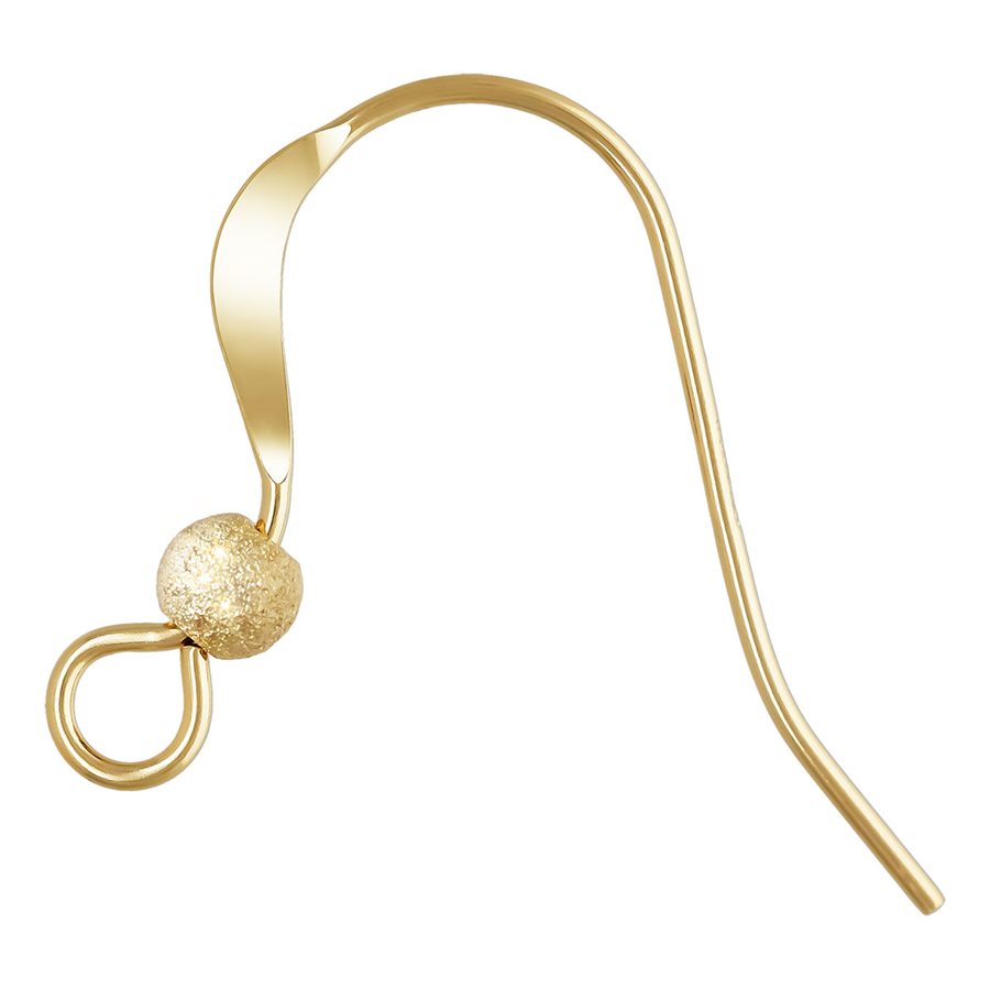 Flache französische Ohrstecker, 14 Karat Gold gefüllt, 18 x 16 mm, mit Sternenstaubperle, 5 Paare 
