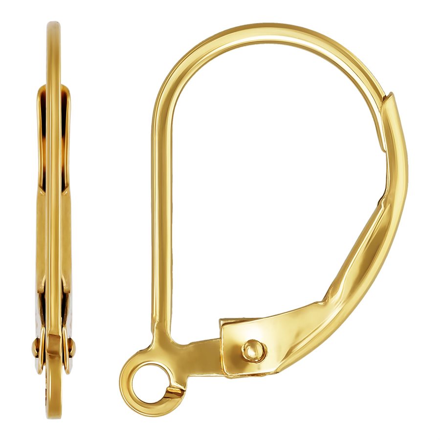 Leverback 14Kt Gold gefüllt 14x10mm mit offenem Ring - 1 Paar