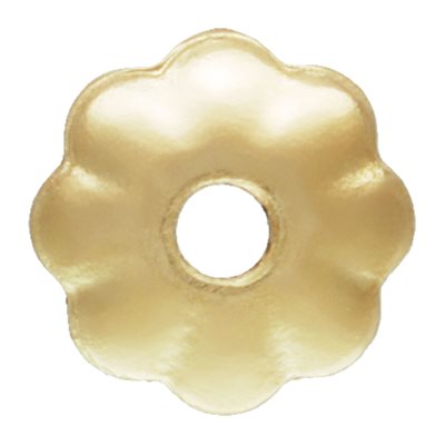 14Kt Gold Filled Flower Bead Cap 3mm, 0.76mm Hole - 100pcs/pack