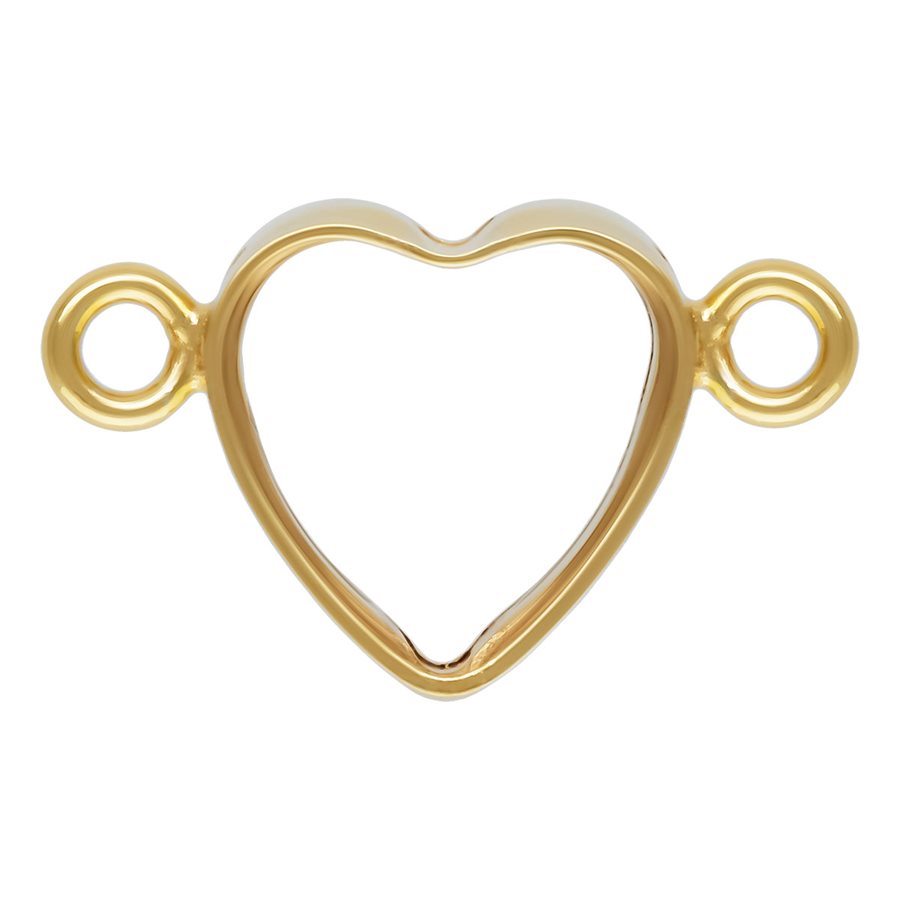 14Kt Gold Filled 5.0mm Horizontal Heart Bezel Connector - 1pc