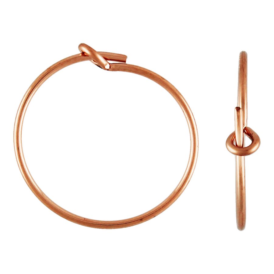 Perlenring, 14 Karat Roségold gefüllt, 15 mm, 21 g, 5 Paar/Packung