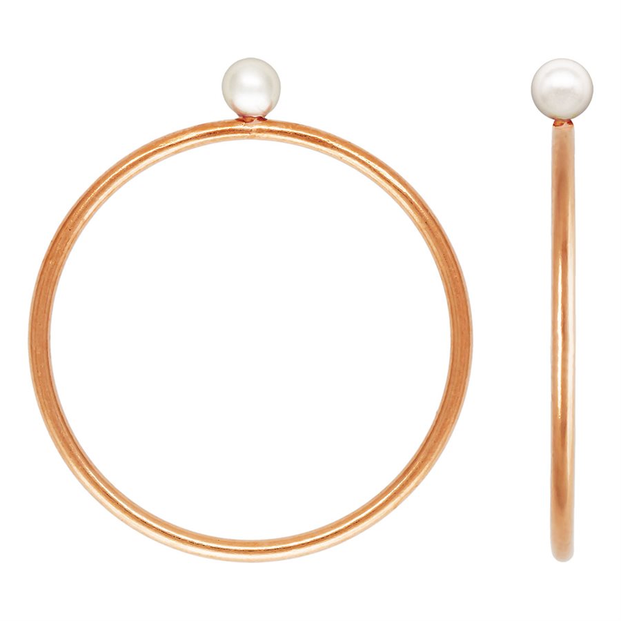 14Kt Rose Gold Filled 3mm White Crystal Pearl Stacking Ring Size 5 - 1pc