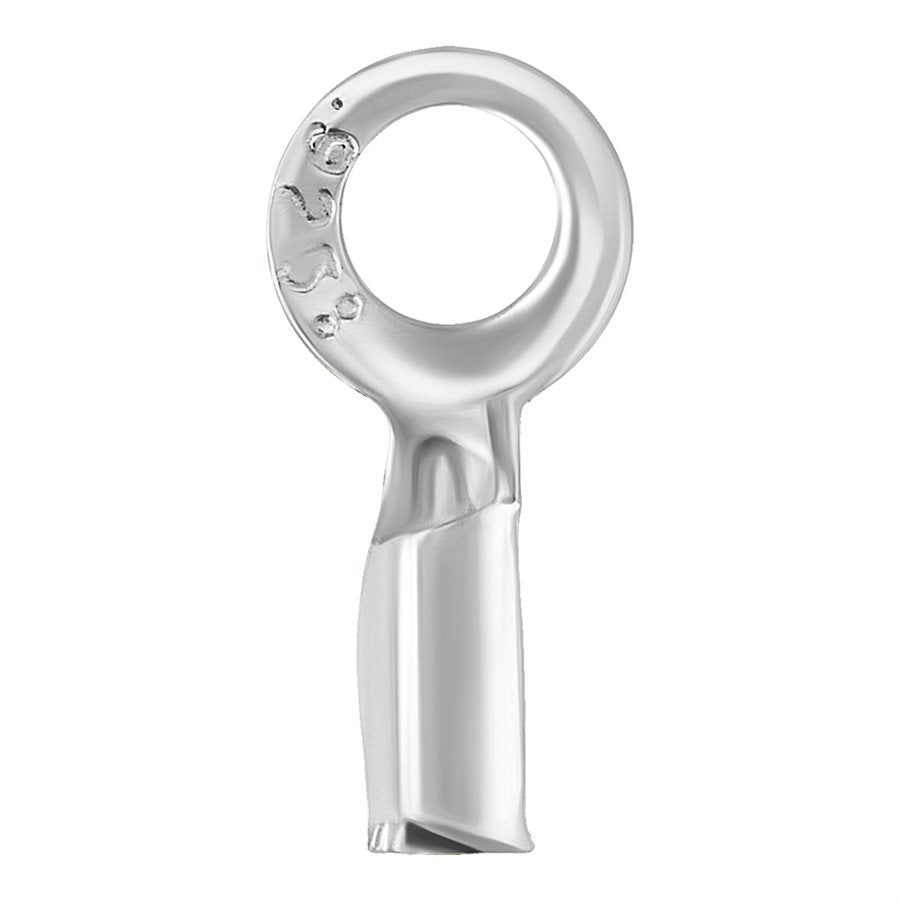 Sterling Silver 6x2.8mm End Cap With Ring (.48mm ID) - 50pcs/pack
